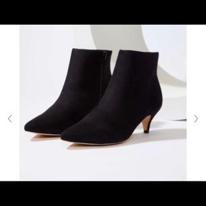 The Loft Kitten Heel Suede Black Ankle Bootie